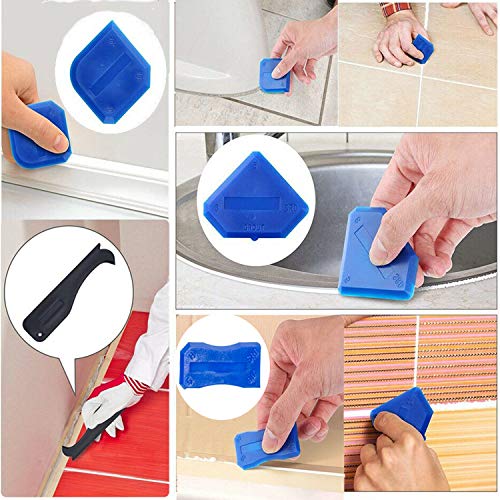 3 in 1 Silicone Caulking Tools（stainless steelhead）, Sealant Fin...