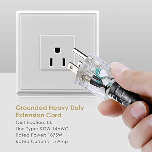 Yodotek 25FT Power Extension Cord 3 Prong,Four Nema 5-15R Female S...