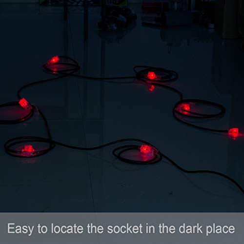 Yodotek 25FT Power Extension Cord 3 Prong,Four Nema 5-15R Female S...