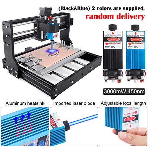 3000mW Laser Engraver CNC 3018 Pro GRBL Control Engraving Machine,...