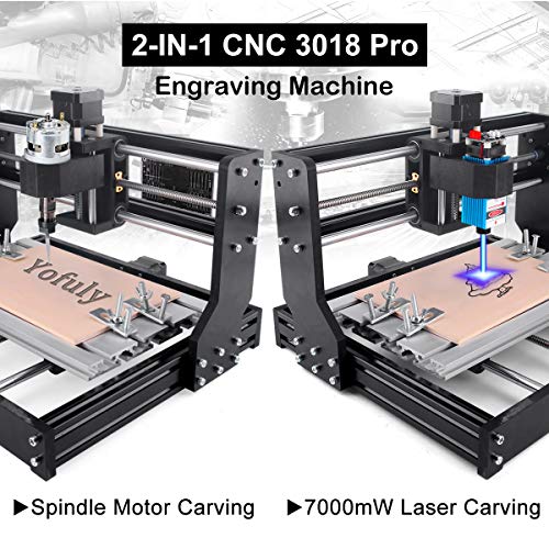 7W Laser Engraver CNC 3018 Pro GRBL Control Engraving Machine, 3 A...