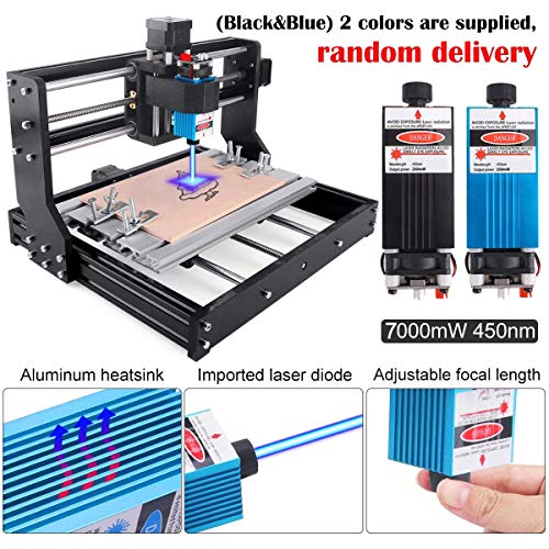 7W Laser Engraver CNC 3018 Pro GRBL Control Engraving Machine, 3 A...