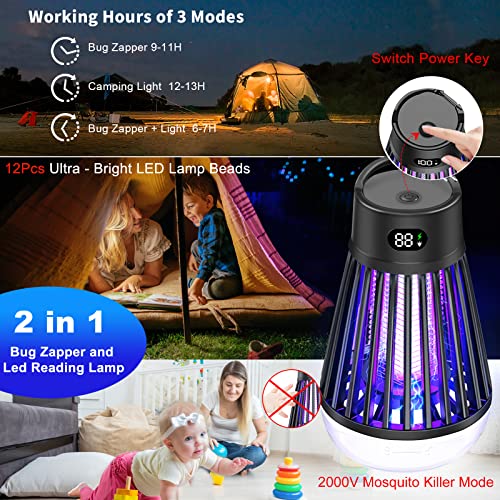 Bug Zapper Outdoor and Indoor - Rechargeable Mosquito and Fly Kill...