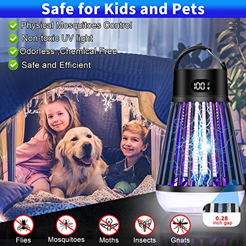 Bug Zapper Outdoor and Indoor - Rechargeable Mosquito and Fly Kill...