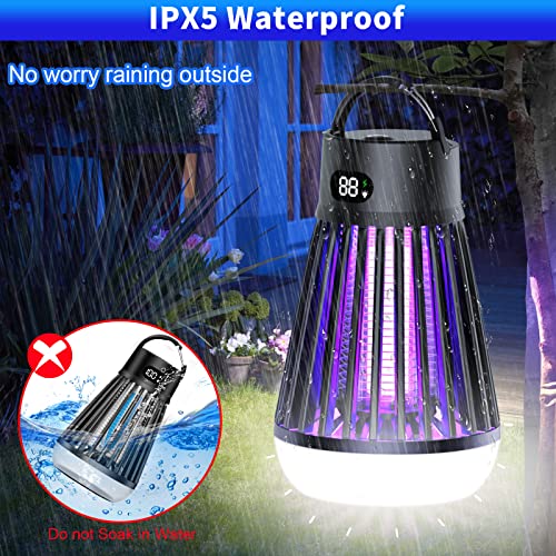 Bug Zapper Outdoor and Indoor - Rechargeable Mosquito and Fly Kill...
