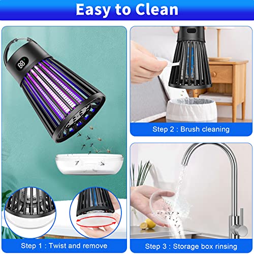 Bug Zapper Outdoor and Indoor - Rechargeable Mosquito and Fly Kill...