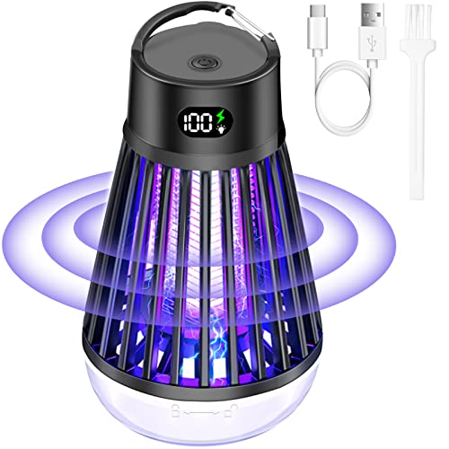 Bug Zapper Outdoor and Indoor - Rechargeable Mosquito and Fly Kill...