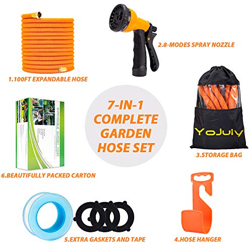YOJULY Garden Hose Expandable -100ft Expandable Hose, Leakproof Li...