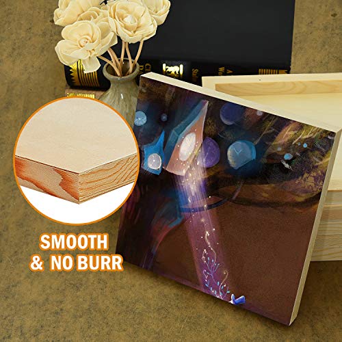 YoleShy 6 Pcs 8 x 8 Unfinished Wood Cradled Painting Panel Boa...