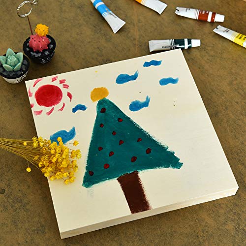 YoleShy 6 Pcs 8 x 8 Unfinished Wood Cradled Painting Panel Boa...