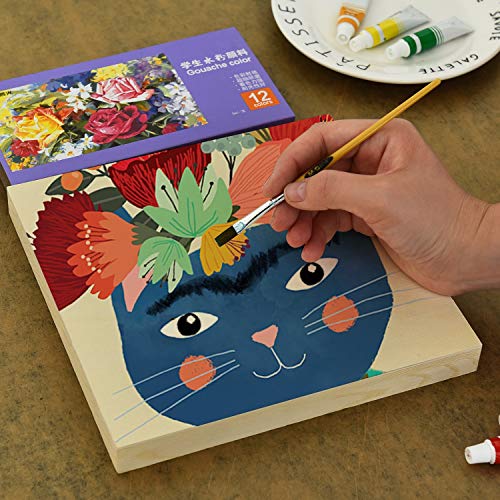 YoleShy 6 Pcs 8 x 8 Unfinished Wood Cradled Painting Panel Boa...