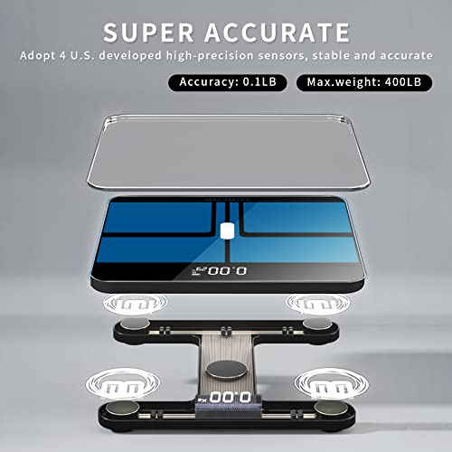 Digital Bathroom Scale for Body Weight, YONCON Body Weight Scale U...