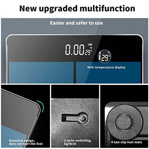 Digital Bathroom Scale for Body Weight, YONCON Body Weight Scale U...