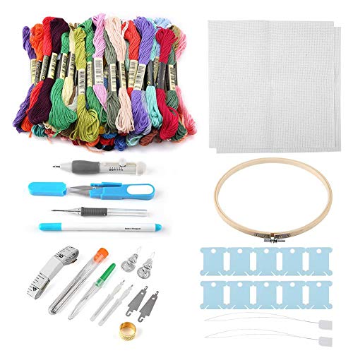 Yongfer Embroidery Pen Set-50 Color Knitting Thread Multi Tool Sew...