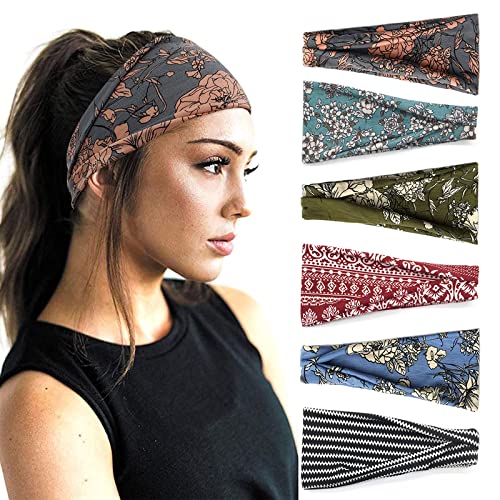 YONUF Boho Headbands For Women Fashion Wide Headband Yoga Workout ...