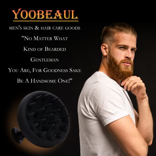 Beard Brush for Men, Hair &Beard Shampoo Silicone Brush -Professio...