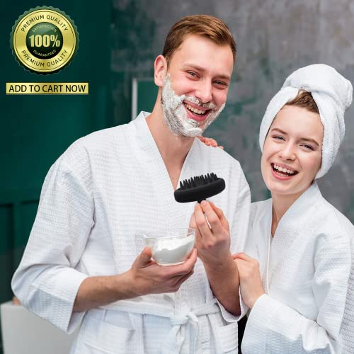 Beard Brush for Men, Hair &Beard Shampoo Silicone Brush -Professio...