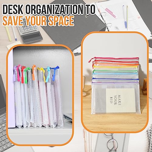 YOPCDJ 24pcs Mesh Zipper Pouch File Bags Puzzle Storage Bags, A4 1...