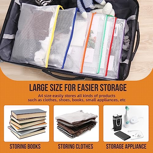 YOPCDJ 24pcs Mesh Zipper Pouch File Bags Puzzle Storage Bags, A4 1...