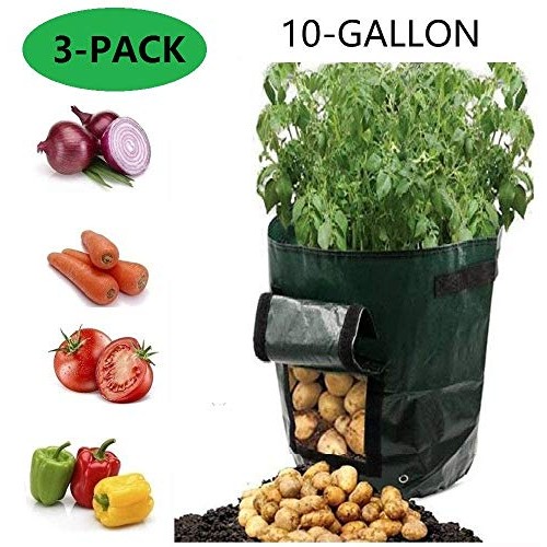 YOQXHY 3 Pack Potato Grow Bags 10 Gallon Garden Vegetables Plant...