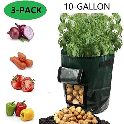 YOQXHY 3 Pack Potato Grow Bags 10 Gallon Garden Vegetables Plant...