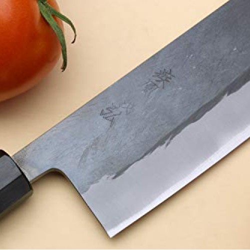 Yoshihiro Kurouchi Black-Forged Blue Steel Stainless Clad Nakiri J...