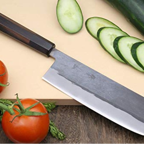 Yoshihiro Kurouchi Black-Forged Blue Steel Stainless Clad Nakiri J...