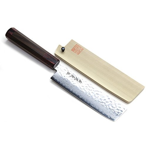 Yoshihiro NSW 46 Layers Hammered Damascus Usuba Vegetable Chef kni...