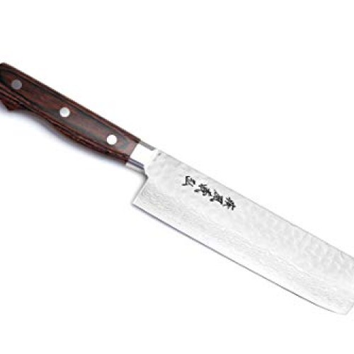 Yoshihiro VG-10 16 Layer Hammered Damascus Stainless Steel Nakiri ...