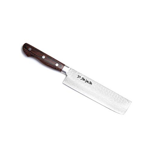 Yoshihiro VG-10 16 Layer Hammered Damascus Stainless Steel Nakiri ...