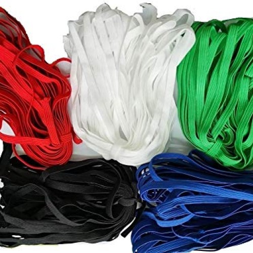 1/4 Inch 6mm Elastic Band Flat Braided Stretch Strap Cord Roll i...