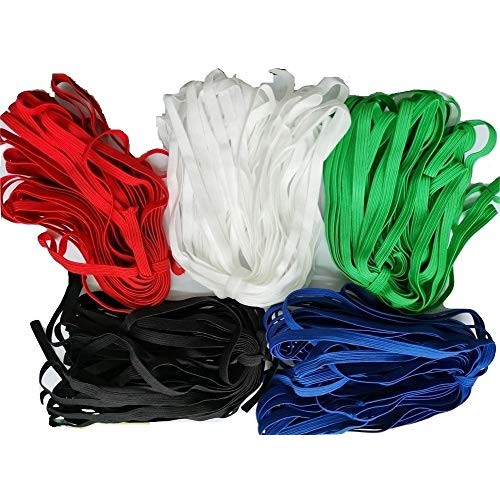 1/4 Inch 6mm Elastic Band Flat Braided Stretch Strap Cord Roll i...