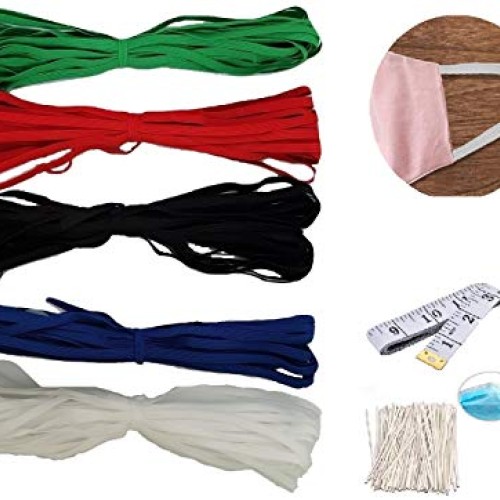 1/4 Inch 6mm Elastic Band Flat Braided Stretch Strap Cord Roll i...