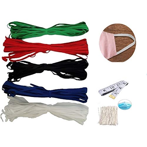 1/4 Inch 6mm Elastic Band Flat Braided Stretch Strap Cord Roll i...