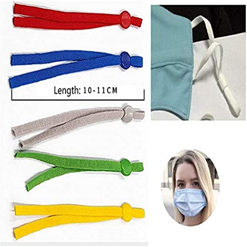 100 Pcs 1/4 Inch 6mm Sewing Elastic Band Cord with Adjustable Bu...