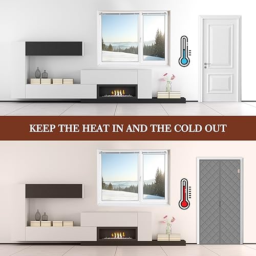 Yotache Magnetic Thermal Insulated Door Curtain Fits Door Size 36 ...