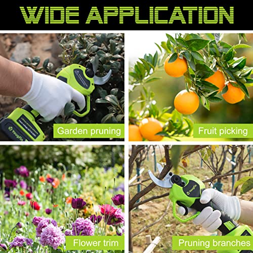 YOUGFIN Electric Pruning Shears for Gardening, Brushless Cordless ...