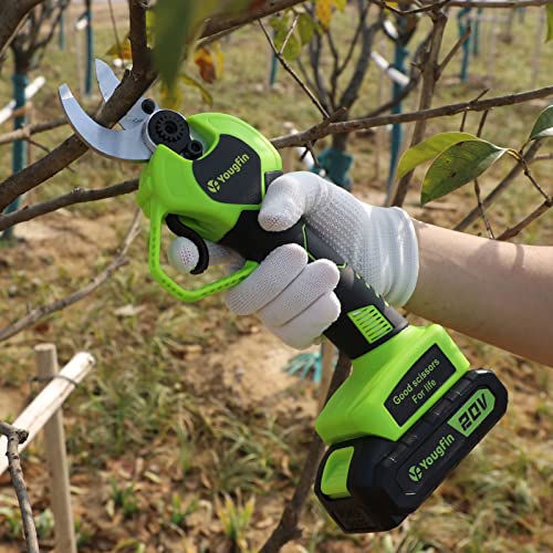 YOUGFIN Electric Pruning Shears for Gardening, Brushless Cordless ...