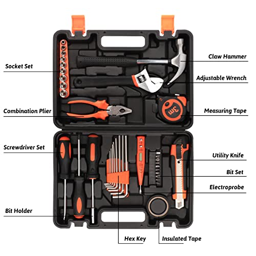 Yougfin Tool Set, 38-Piece General Household Basic Hand Tools Kit ...