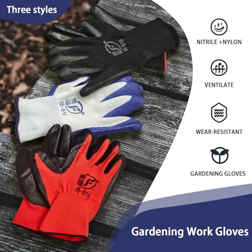 YOUKE OLA 120 Pair Gardening Gloves for Men Women, Breathable Rubb...