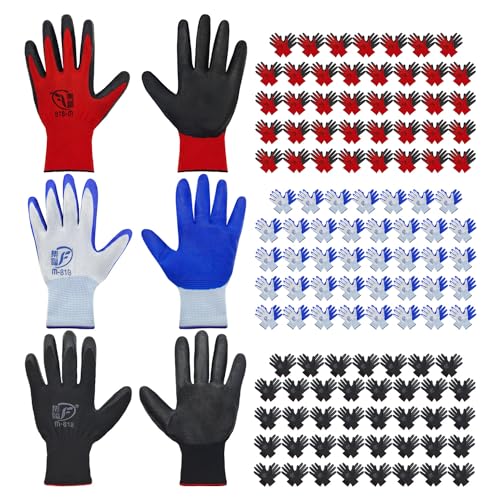 YOUKE OLA 120 Pair Gardening Gloves for Men Women, Breathable Rubb...