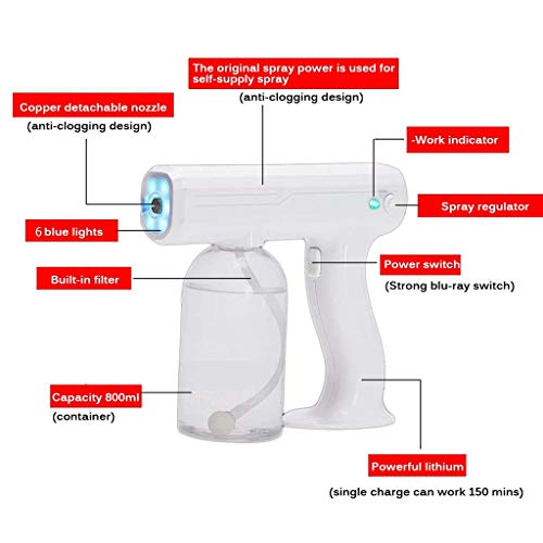 800ML Nano Spray Disinfectant, Portable Handheld Atomizing Fogger ...