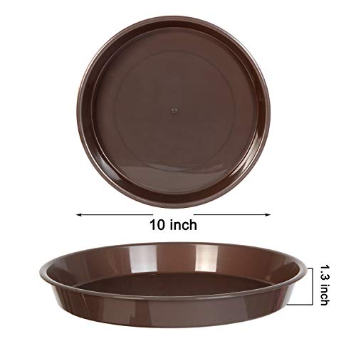 Youngever 10 Pack 10 Inch Plastic Plant Saucers, Thick and Heavy D...