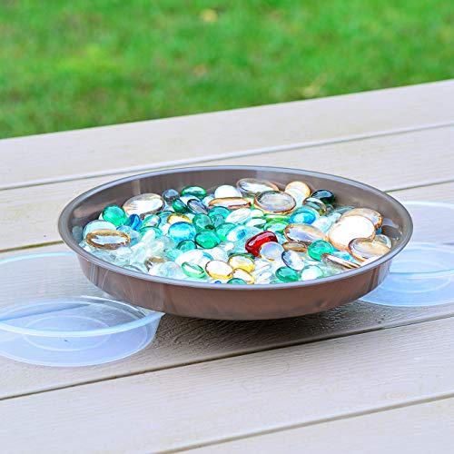 Youngever 10 Pack 10 Inch Plastic Plant Saucers, Thick and Heavy D...