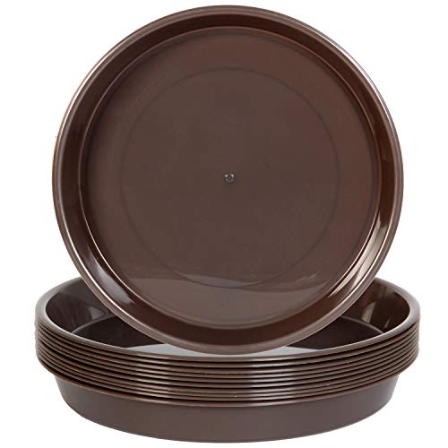 Youngever 10 Pack 10 Inch Plastic Plant Saucers, Thick and Heavy D...