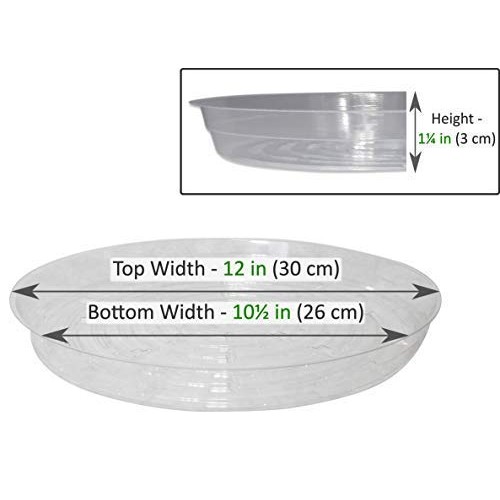 Clear Plant Saucers - 12 Inch - Excellent For Indoor & Outdoor Pla...