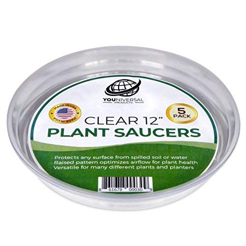 Clear Plant Saucers - 12 Inch - Excellent For Indoor & Outdoor Pla...