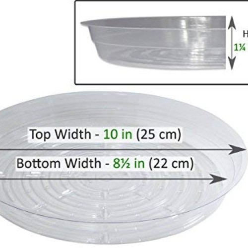 YOUniversal Products 5 Pack of 10 Inch Clear Plastic Plant Saucers...