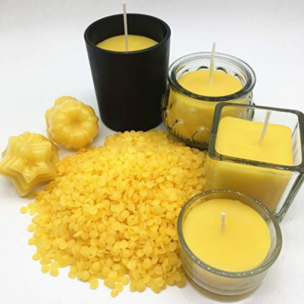 Beesworks Beeswax Pellets, Yellow, 1lb-Cosmetic Grade-Triple Filt...