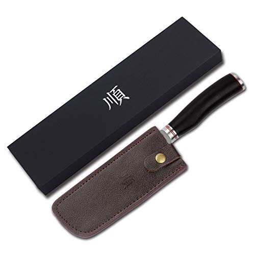YOUSUNLONG Nakiri 6.5 inch Usuba Japanese Hammered Damascus Natura...